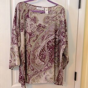 Elizabeth by Liz Claiborne 3/4 length sleeve Flowy top and 2X